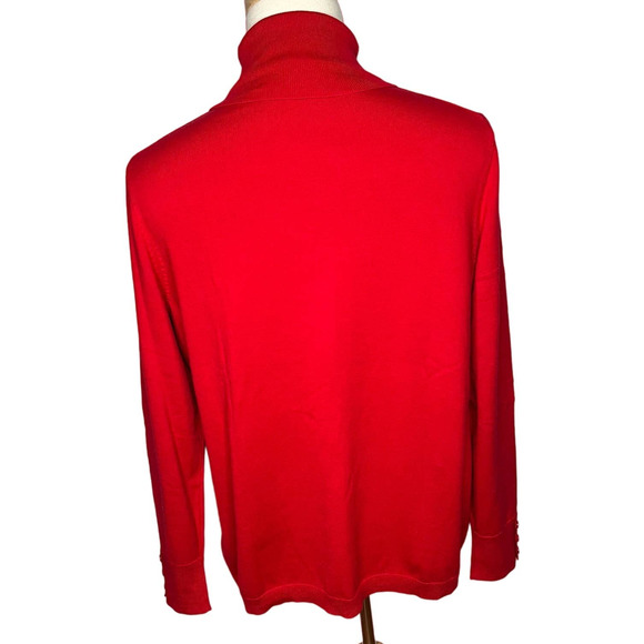 Talbots Plus women's Christmas red turtleneck pullover sweater long sleeve 2X - Picture 2 of 8